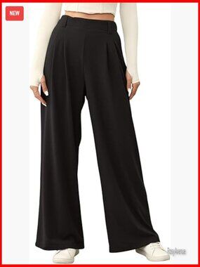 Wide Leg High Waisted Waffle Knit Palazzo Pants with Pockets